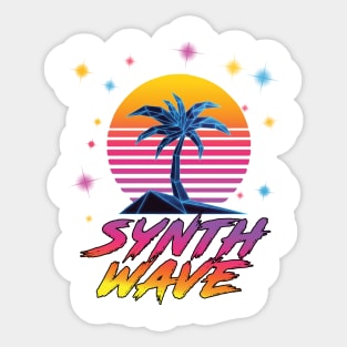 Synthwave Vaporwave Palm Tree Outrun Sunset Sticker